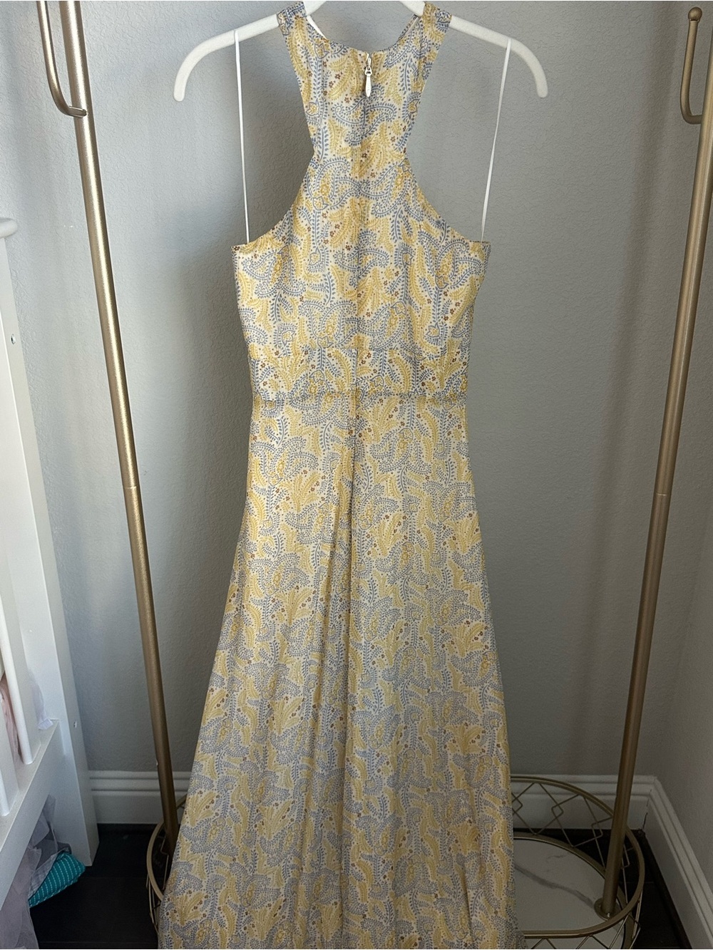 Likely Yellow Paisley Racerback Maxi Dress Size 2 Cutout - Picture 4 of 7